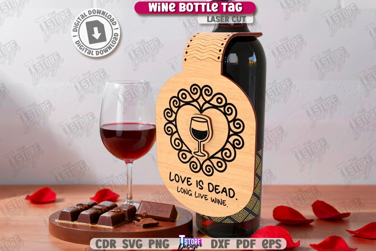 Anti-Valentine's Day Wine Bottle Tag Laser Cut|Wine Tag Card