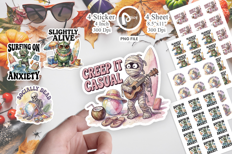 Surf Monsters Quotes Sticker