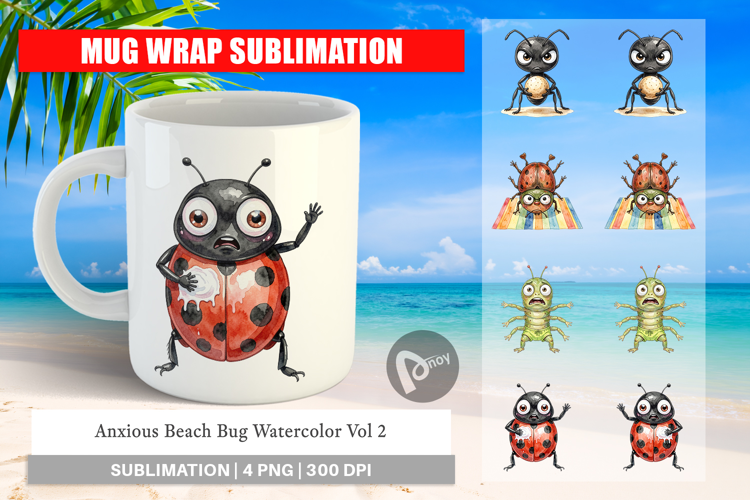 Anxious Beach Bug Mug Wrap