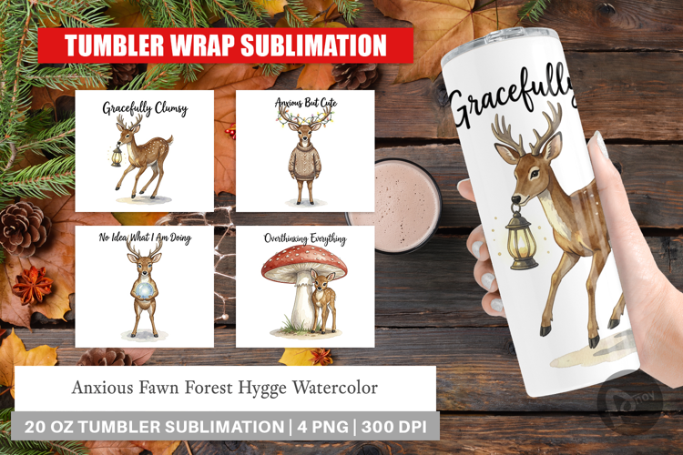 Anxious Fawn Forest Hygge Tumbler