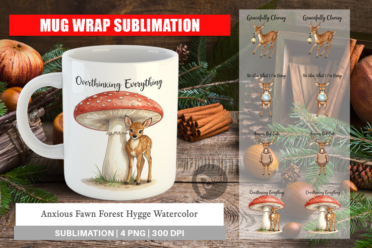 Anxious Fawn Forest Hygge Mug Wrap
