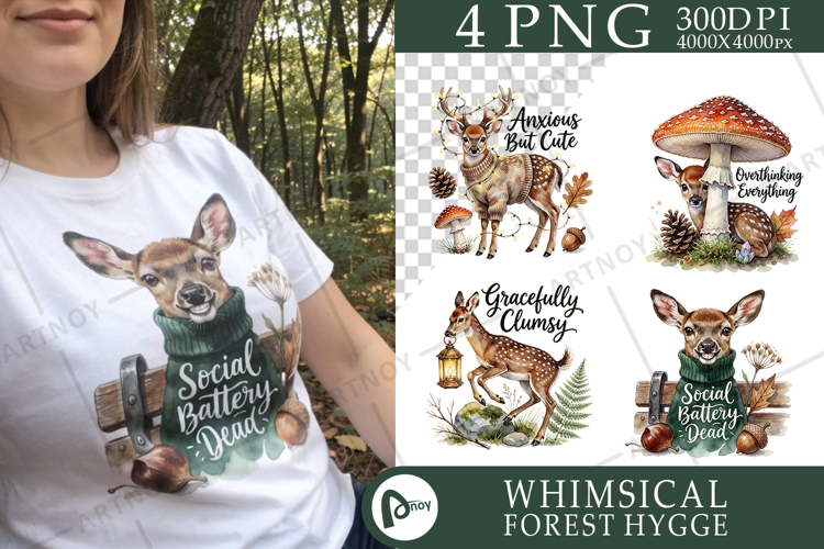 Anxious Fawn Forest Sublimation