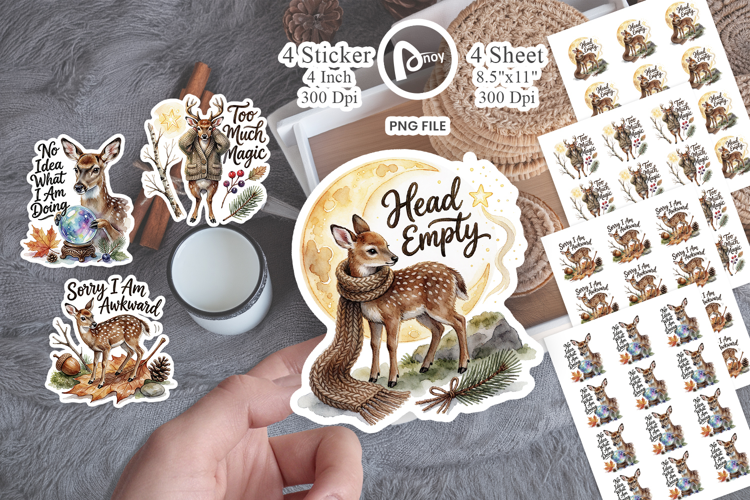 Anxious Fawn Forest Hygge Sticker