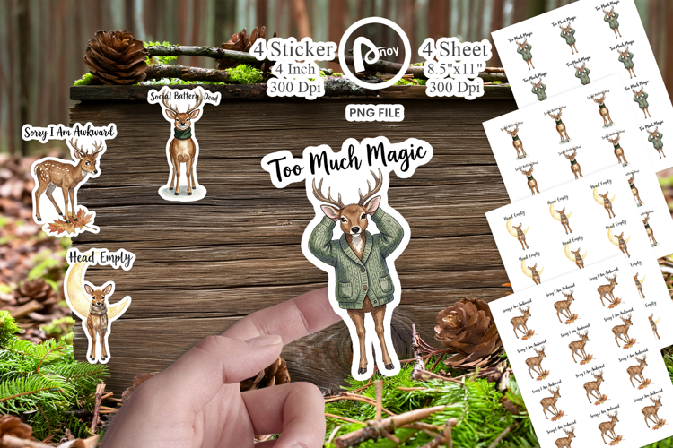 Anxious Fawn Forest Hygge Sticker