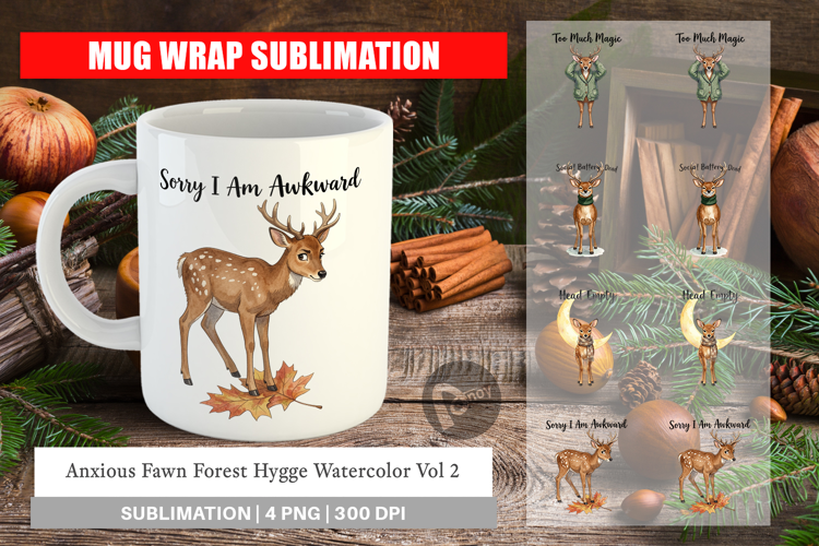 Anxious Fawn Forest Hygge Mug Wrap