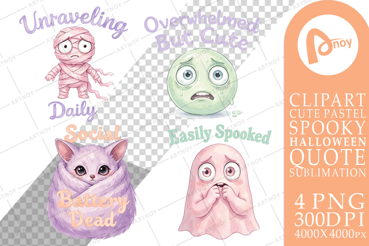 Anxious Pastel Monster Quote Sublimation