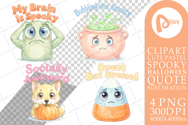 Anxious Pastel Monster Quote Sublimation