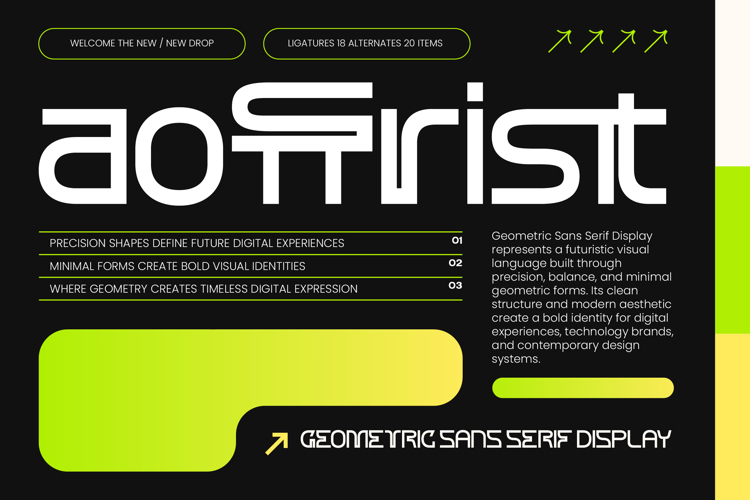 Aoffrist - Geometric Sans Serif Display