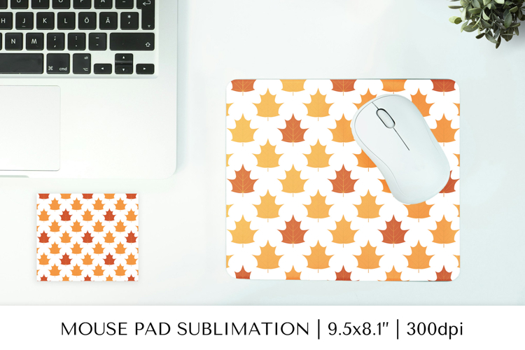 Fall leaves mouse pad sublimation design. Autumn mousepad 01