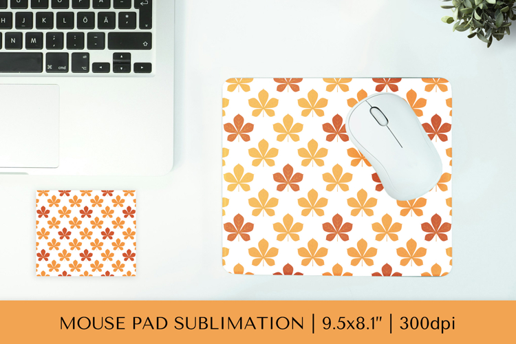 Fall leaves mouse pad sublimation design. Autumn mousepad 03