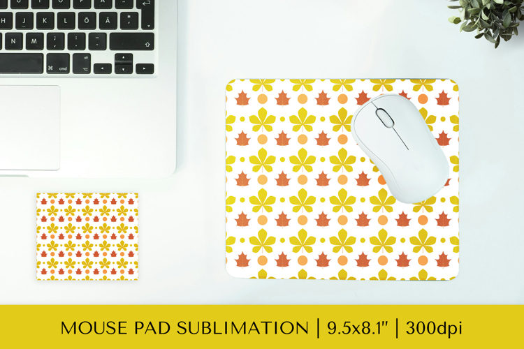 Fall leaves mouse pad sublimation design. Autumn mousepad 04