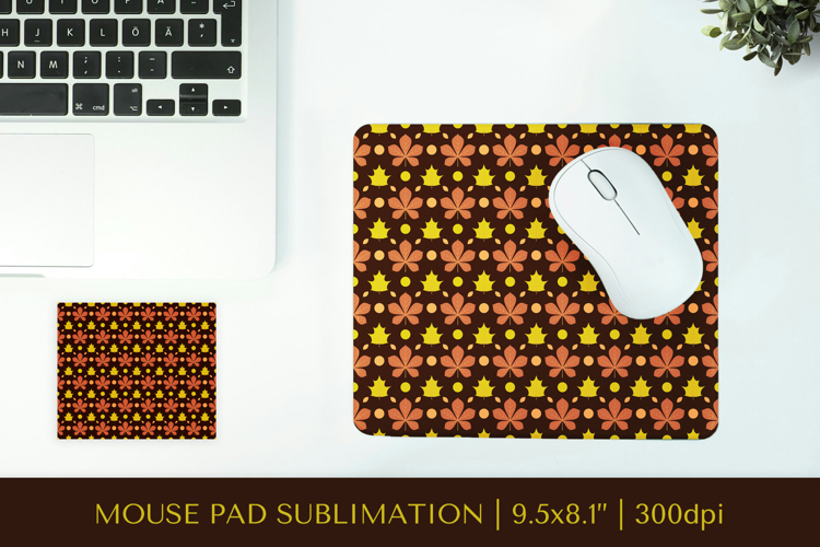 Fall leaves mouse pad sublimation design. Autumn mousepad 06