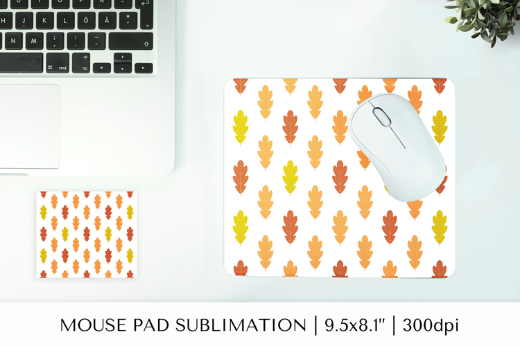 Fall leaves mouse pad sublimation design. Autumn mousepad 07
