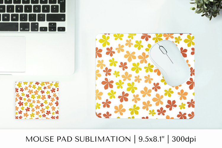 Fall leaves mouse pad sublimation design. Autumn mousepad 09