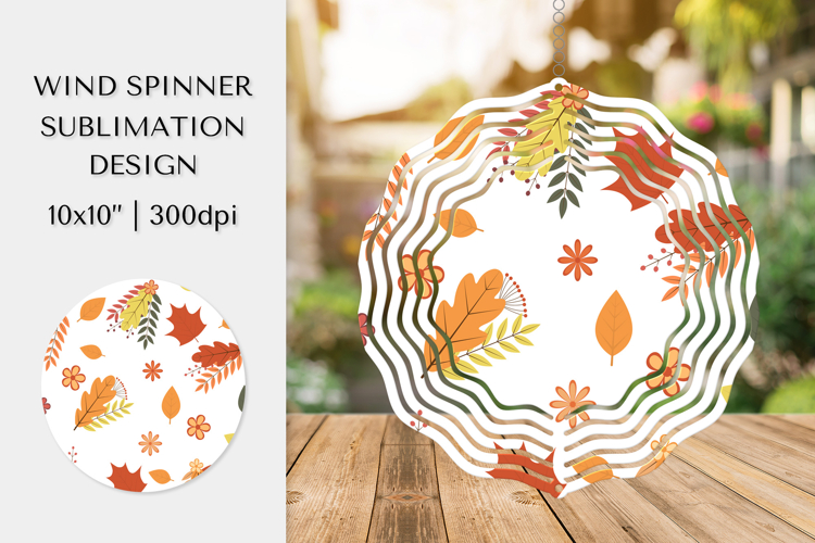 Fall Leaves Spinner Sublimation. Autumn Design PNG APS02811