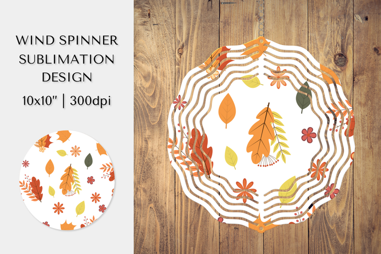 Fall Leaves Spinner Sublimation. Autumn Design PNG APS02815