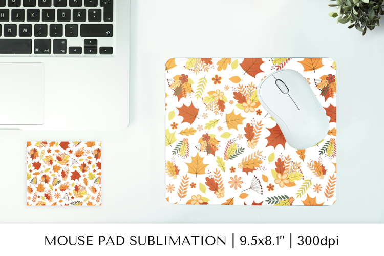 Autumn leaves mouse pad sublimation design. Fall mousepad 05