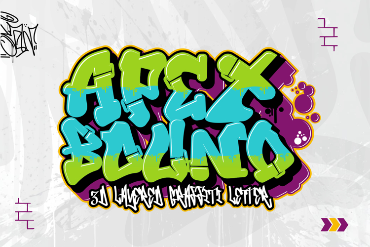Apex Bound - 3d Layered WIld Graffiti Font