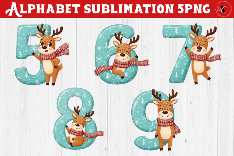 Christmas Alphabet Reindeer | Alphabet sublimation