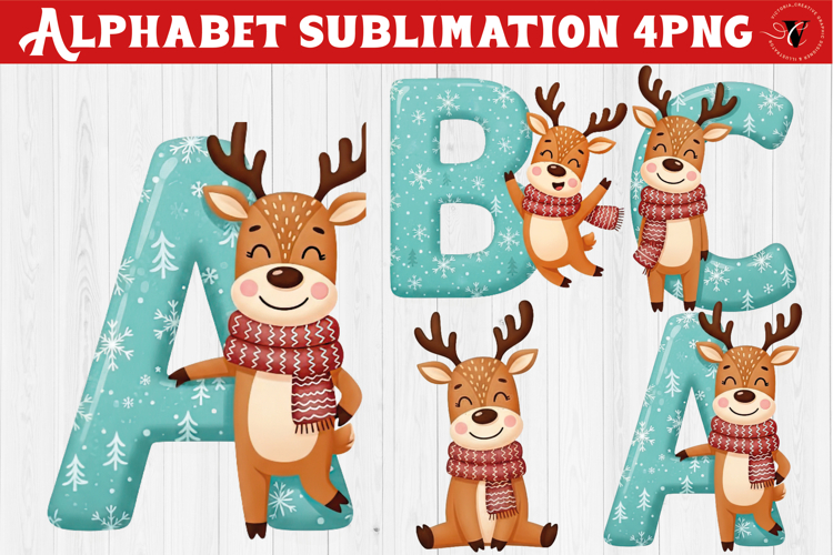 Christmas Alphabet Reindeer | Alphabet sublimation