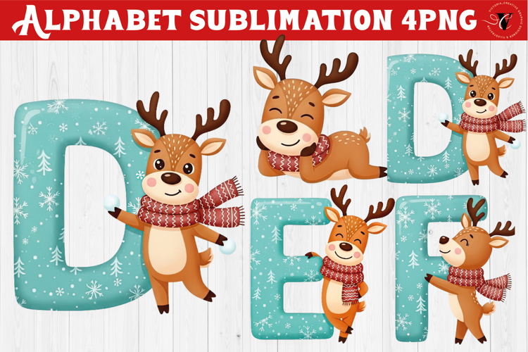 Christmas Alphabet Reindeer | Alphabet sublimation