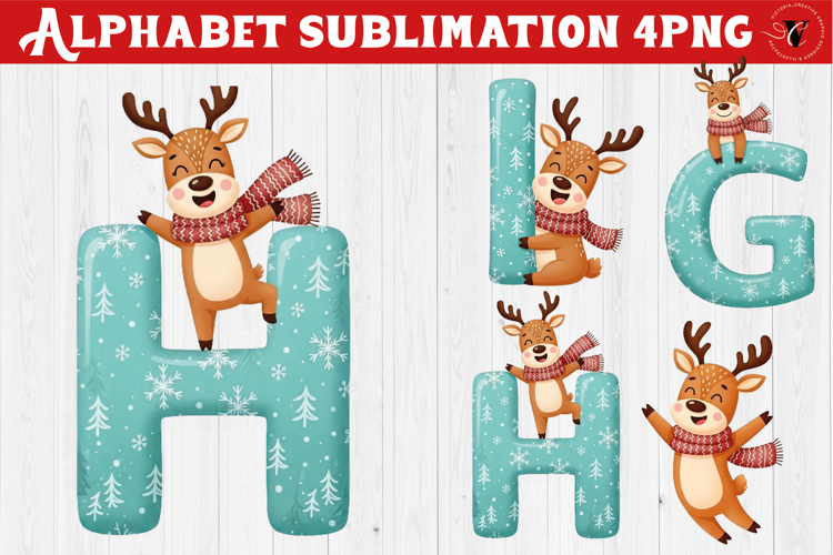 Christmas Alphabet Reindeer | Alphabet sublimation