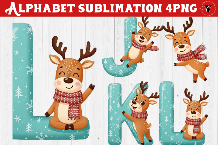 Christmas Alphabet Reindeer | Alphabet sublimation