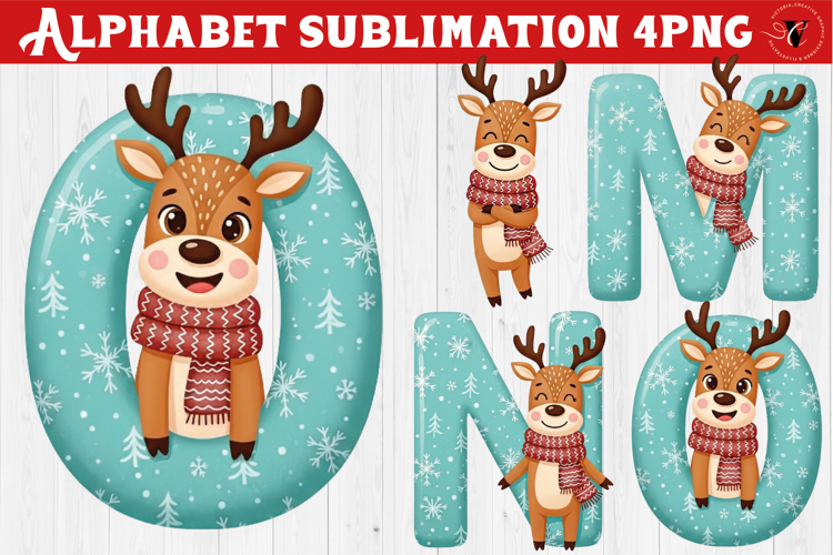 Christmas Alphabet Reindeer | Alphabet sublimation