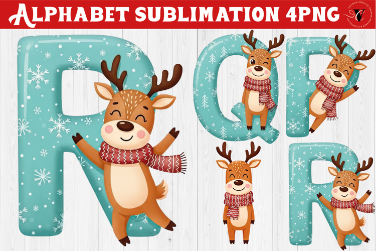 Christmas Alphabet Reindeer | Alphabet sublimation