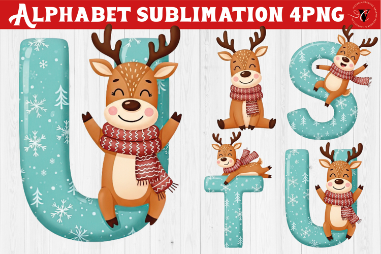 Christmas Alphabet Reindeer | Alphabet sublimation