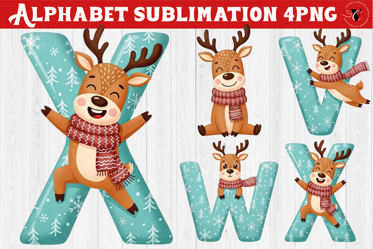Christmas Alphabet Reindeer | Alphabet sublimation