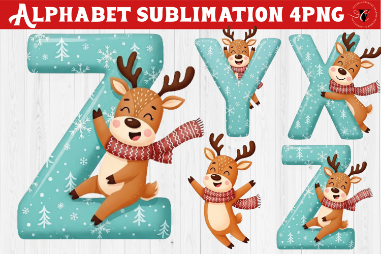 Christmas Alphabet Reindeer | Alphabet sublimation
