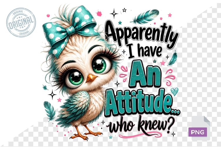 Apparently I Have An Attitude Funny Bird Sublimation PNG