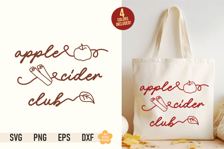 Apple Cider Club SVG, Fall Cut File, Autumn Shirt Design