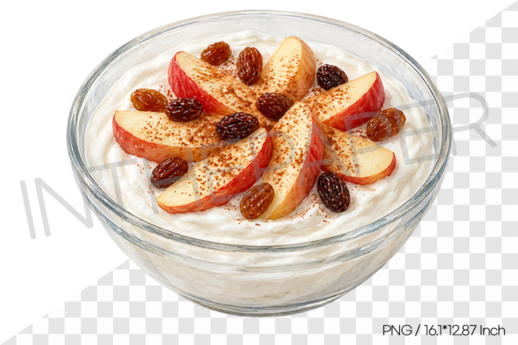 Apple Cinnamon Raisin Yogurt PNG Clipart Watercolor Fruit