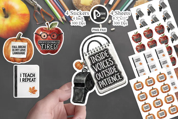 Apple Pumpkin Teacher Humor Sayings Sticker