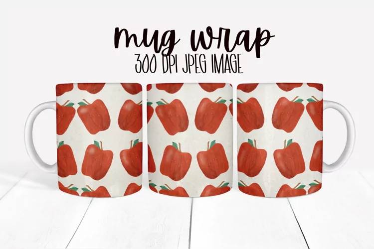 Apple Pattern Mug Design