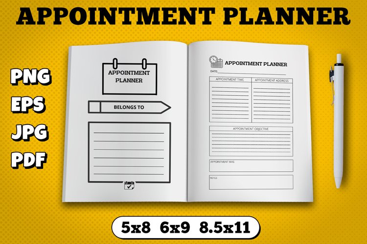 Amazon kdp appointment planner interior for kindle publisher example image 1