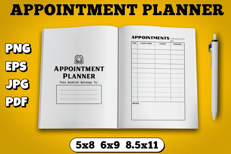 Amazon kdp appointment planner interior for kindle publisher example image 1