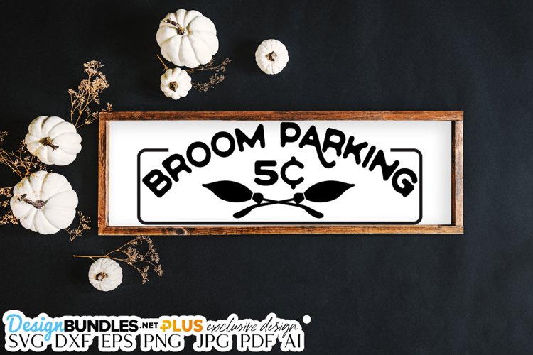 Broom Parking SVG | Halloween / Fall Design example image 1