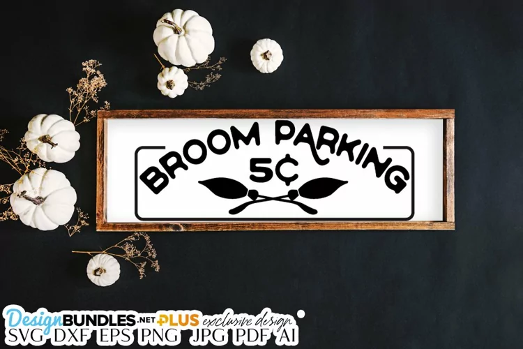Broom Parking SVG | Halloween / Fall Design