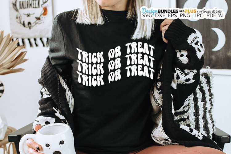Trick or Treat SVG | Halloween Design | Retro example image 1