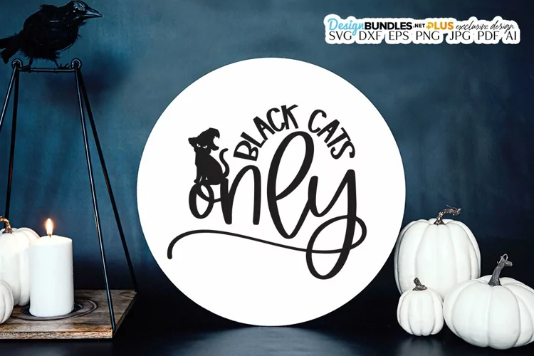 Black Cats Only SVG | Halloween Design