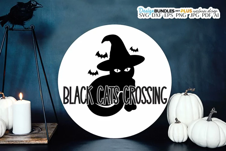 Black Cats Crossing SVG | Halloween Design