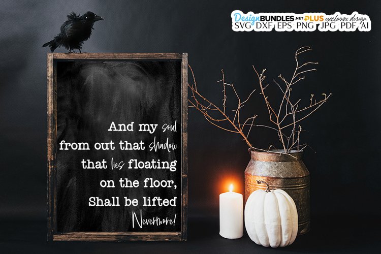 Nevermore SVG | Halloween Quote example image 1