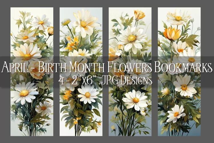 Floral Bookmark, April Bookmark, Daisy Flowers Bookmark, s1