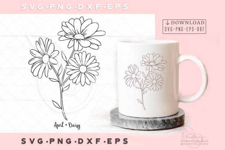 Birth month flower svg april birthday flower daisy sv276