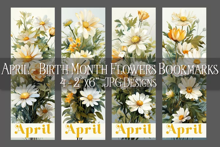 Floral Bookmark, April Bookmark, Daisy Flowers Bookmark, s2