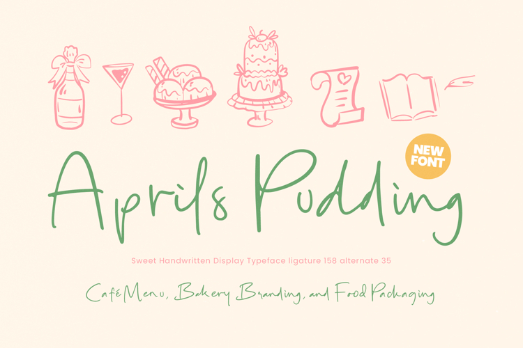 Aprils Pudding - Sweet Handwritten Display