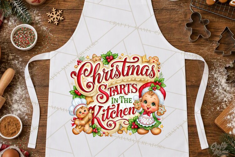 Christmas Baking Typography PNG, Christmas Cookie Saying example image 1